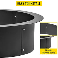 Load image into Gallery viewer, VBENLEM Fire Pit Ring 42-Inch Outer/36-Inch Inner Diameter, Fire Pit Insert 3.0mm Thick Heavy Duty Solid Steel, Fire Pit Liner DIY Campfire Ring Above or In-Ground for Outdoor