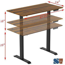 Load image into Gallery viewer, SHW Standing Desk Electric Height Adjustable Computer Desk, 48 x 24 Inches, Walnut