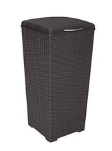 Load image into Gallery viewer, Keter 231478 Large Outdoor Trash Can with Lid Perfect for Backyard Hosting, Patio and Kitchen Use, 15 in. W x 15 in. D x 33.3 in. H, Espresso Brown