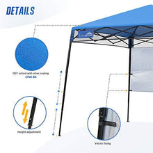 Load image into Gallery viewer, EAGLE PEAK Day Tripper 8' x 8' Slant Leg Lightweight Compact Portable Canopy w/Backpack Easy One Person Set-up Folding Shelter 6' x 6' Top and 8' x 8' Base (Blue)