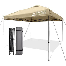 Load image into Gallery viewer, Leader Accessories Pop-Up Canopy Tent 10'x10' Canopy Instant Canopy Straight Leg Shelter with Wheeled Carry Bag, Beige