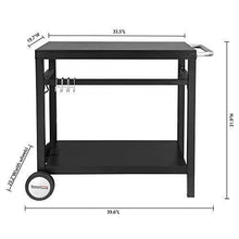 Load image into Gallery viewer, Royal Gourmet Double-Shelf Movable Dining Cart Table,Commercial Multifunctional Steel Flattop Worktable PC3401B