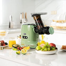 Load image into Gallery viewer, Juicer Machines, ORFELD Cold Press Juicer with 90% Juice Yield & Purest Juice, Easy Cleaning & Quiet Motor Masticating Juicer Machines for Vegetables and Fruits (Green)