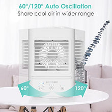 Load image into Gallery viewer, Portable Air Conditioner, 5000mAh Rechargeable Battery Auto Oscillation 700ml Water Tank Personal Mini Air Cooler with 3 Wind Speeds, 3 Cooling Levels, Perfect for Office Desk, Dorm, Bedroom and Outdoors