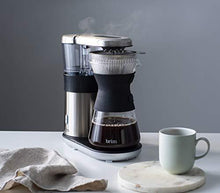 Load image into Gallery viewer, Brim 8 Cup Pour Over Coffee Maker Kit, Simply Make Rich, Full-Bodied Coffee Every Time, Set Includes Glass Carafe, SCA Measuring Scoop, Silicone Sleeve, and Healthy-Eco Reusable Filter, Stainless Steel