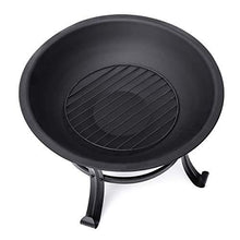 Load image into Gallery viewer, KINGSO Fire Pit, 22'' Fire Pits Outdoor Wood Burning Steel BBQ Grill Firepit Bowl with Mesh Spark Screen Cover Log Grate Wood Fire Poker for Camping Picnic Bonfire Patio Backyard Garden Beaches Park