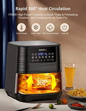 Load image into Gallery viewer, Innsky Air Fryer 5.8QT, 11-in-1 Stainless Steel Air Fryer Oven Dehydrator, Preheat, Delay Start & Keep Warm, 7 Food Presets, 1700W Oilless Cooker for Roast, Bake, Grill, LED Touchscreen, Recipes Book