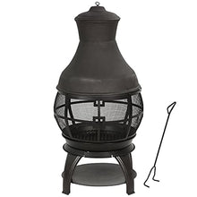 Load image into Gallery viewer, BALI OUTDOORS Outdoor Fireplace Wooden Fire Pit, Chimenea, Brown-Black