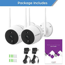 Load image into Gallery viewer, xmartO 1080P Full HD Wireless Security Camera, PIR Motion Detection, Two-Way Audio, WiFi IP Home Surveillance Bullet Camera with Night Vision, Remote Access, Ip65 Weather-Resistant(Pack of 2)