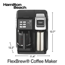 Load image into Gallery viewer, Hamilton Beach FlexBrew Coffee Maker, Single Serve & Full Pot, Compatible with K-Cup Pods or Grounds, Programmable, Includes Permanent Filter, Black (49950C), Silver