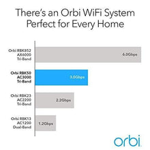 Load image into Gallery viewer, NETGEAR Orbi Tri-band Whole Home Mesh WiFi System with 3Gbps Speed (RBK50) – Router & Extender Replacement Covers Up to 5,000 sq. ft., 2-Pack Includes 1 Router & 1 Satellite White
