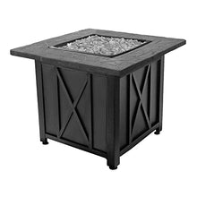Load image into Gallery viewer, Endless Summer 30 Inch Square 30,000 BTU Liquid Propane Gas Outdoor Fire Pit Table w/Push Button Ignition, White Fire Glass, & Steel Fire Bowl, Bronze