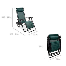 Load image into Gallery viewer, Best Choice Products Set of 2 Adjustable Steel Mesh Zero Gravity Lounge Chair Recliners w/Pillows and Cup Holder Trays, Forest Green