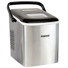 Load image into Gallery viewer, Igloo ICEB26HNSS Automatic Self-Cleaning Portable Electric Countertop Ice Maker Machine With Handle, 26 Pounds in 24 Hours, 9 Ice Cubes Ready in 7 minutes, With Ice Scoop and Basket, Stainless