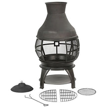 Load image into Gallery viewer, BALI OUTDOORS Outdoor Fireplace Wooden Fire Pit, Chimenea, Brown-Black