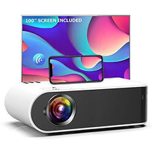 Load image into Gallery viewer, Mini Projector, GooDee W18 WiFi Movie Projector with Synchronize Smartphone Screen with 1080P Support and 200’’ Video Projector Support TV Stick, HDMI, VGA, USB, Laptop, PS4, and iOS/Android Phone