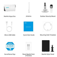 Load image into Gallery viewer, Outdoor Security Camera System Wireless, Solar Battery Powered, 1080p Wirefree Waterproof 2-Way Talk Night Vision w/ PIR Motion Sensor, Support Alexa, REOLINK Argus Eco+Solar Panel