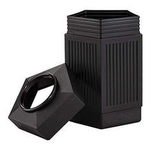 Load image into Gallery viewer, Safco Products Canmeleon Outdoor/Indoor Open Top Pentagon Trash Can , Black, Five Fluted Panels, 30-Gallon Capacity