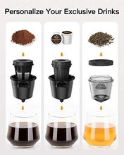 Load image into Gallery viewer, Sboly 6 In 1 Coffee Machine, Single Serve Coffee, Tea, Latte and Cappuccino Maker, Compatible With K-Cup Pods & Ground Coffee, Compact Coffee Brewer with Dishwasher Safe Milk Frother