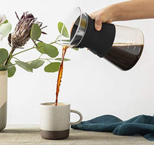 Load image into Gallery viewer, Brim 8 Cup Pour Over Coffee Maker Kit, Simply Make Rich, Full-Bodied Coffee Every Time, Set Includes Glass Carafe, SCA Measuring Scoop, Silicone Sleeve, and Healthy-Eco Reusable Filter, Stainless Steel