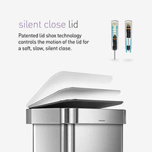 Load image into Gallery viewer, simplehuman 45 Liter Rectangular Hands-Free Kitchen Step Trash Can with Soft-Close Lid, Brushed Stainless Steel