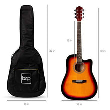 Load image into Gallery viewer, Best Choice Products 41in Full Size Beginner All Wood Cutaway Acoustic Guitar Starter Set with Case, Strap, Capo, Strings, Picks, Tuner - Sunburst