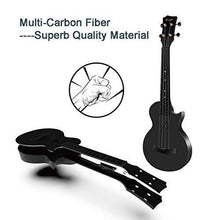 Load image into Gallery viewer, Enya Concert Ukulele Nova U 23’’ Carbon Fiber Travel Ukulele with Beginner Kit includes online lessons, case, strap, capo and strings (Black)