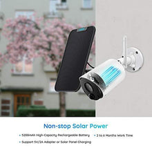 Load image into Gallery viewer, Outdoor Security Camera System Wireless, Solar Battery Powered, 1080p Wirefree Waterproof 2-Way Talk Night Vision w/ PIR Motion Sensor, Support Alexa, REOLINK Argus Eco+Solar Panel