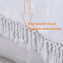 Load image into Gallery viewer, SexyTown- White Ruffle Tassel Comforter Set,Queen Boho Fringe Bedding with Pillow Shams 3PCS Ultra Soft and Fluffy (Queen(Comforter 90"×90")