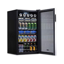 Load image into Gallery viewer, NewAir Beverage Refrigerator Cooler with 126 Can Capacity - Mini Bar Beer Fridge with Right Hinge Glass Door - Cools to 34F - AB-1200 - Stainless Steel