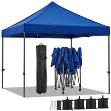 Load image into Gallery viewer, YAHEETECH 10x10 Pop up Canopy Tent - Commercial Instant Canopy Camping Canopy, Heavy Duty Waterproof Adjustable, with Wheeled Bag, Canopy Sandbags x4, Tent Stakesx4 - Navy Blue