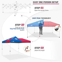 Load image into Gallery viewer, EAGLE PEAK 10’ x 10' Pop Up Canopy Tent Instant Outdoor Canopy Straight Leg Shelter with Adjustable Height and Wheeled Carrying Bag (Texas)