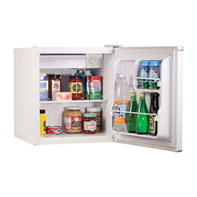 Load image into Gallery viewer, BLACK+DECKER BCRK17W Compact Refrigerator Energy Star Single Door Mini Fridge with Freezer, 1.7 Cubic Ft. & AmazonBasics Stainless Steel Portable Fast, Electric Hot Water Kettle, 1 Liter, Silver