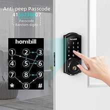 Load image into Gallery viewer, Smart Deadbolt,hornbill Door Locks with Keypads,Include Wi-Fi Bridge,Work with Alexa&Google Home,Free APP, Code,Bluetooth Keyless Entry Door Lock ,Smart Locks Front Door for Home Office Airbnb,Black