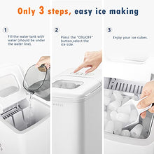 Load image into Gallery viewer, CROWNFUL Ice Maker Machine for Countertop, 9 Bullet Ice Cubes S/L Ready in 7 Minutes, 26lbs/24H, Auto self-Cleaning, Portable Small Ice Maker with Scoop and Basket (White)