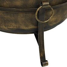Load image into Gallery viewer, Sunnydaze Cauldron Outdoor Fire Pit - 24 Inch Deep Bonfire Wood Burning Patio & Backyard Firepit for Outside with Round Spark Screen, Fireplace Poker, and Metal Grate