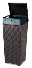 Load image into Gallery viewer, Keter 231478 Large Outdoor Trash Can with Lid Perfect for Backyard Hosting, Patio and Kitchen Use, 15 in. W x 15 in. D x 33.3 in. H, Espresso Brown