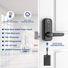 Load image into Gallery viewer, Smart Lock,SMONET Fingerprint Door Lock with Reversible Handle,Keyless Entry Bluetooth Lock ,Free APP,IC Card,Anti-peep Code,Work with Alexa (Need Extra Gateway),Smart Lever for Home,Office