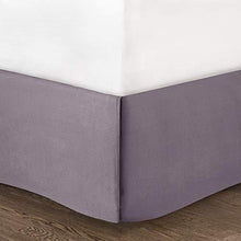 Load image into Gallery viewer, Madison Park Essentials Jelena Room in A Bag Faux Silk Comforter Classic Luxe All Season Down Alternative Bedding, Matching Bedskirt, Curtains, Decorative Pillows, Queen(90"x90"), Purple