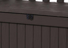 Load image into Gallery viewer, Keter Eden 70 Gallon Storage Bench Deck Box for Patio Furniture, Front Porch Decor and Outdoor Seating – Perfect to Store Garden Tools and Pool Toys,Brown / Brown