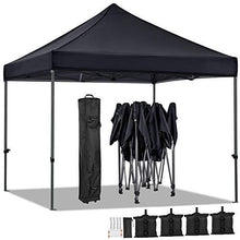 Load image into Gallery viewer, YAHEETECH 10x10 Pop up Canopy Tent - Heavy Duty Waterproof Adjustable Commercial Instant Canopy, Camping Canopy with Wheeled Bag, Canopy Sandbags x4, Tent Stakesx4 - Black