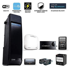 Load image into Gallery viewer, Chamberlain Smart Garage Door Opener - Wall Mounted with Battery Backup - Bright LED Lighting - myQ Smartphone Controlled Ultra Quiet Space Saving Direct Drive, Model RJO70, Black