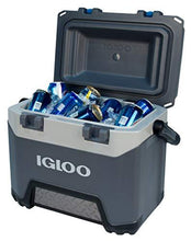 Load image into Gallery viewer, Igloo BMX 25 Quart Cooler with Cool Riser Technology, Fish Ruler, and Tie-Down Points - 11.29 Pounds - Carbonite Gray and Blue