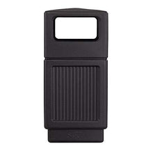 Load image into Gallery viewer, Safco Products Canmeleon Outdoor/Indoor Recessed Panel Trash Can 9476BL, Black, Decorative Fluted Panels, 38-Gallon Capacity