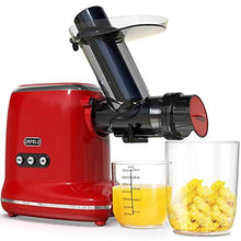 Load image into Gallery viewer, Juicer Machines, ORFELD Cold Press Juicer with 90% Juice Yield & Purest Juice, Easy Cleaning & Quiet Motor Masticating Juicer Machines for Vegetables and Fruits (Red)