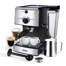 Load image into Gallery viewer, Gevi Espresso Machines 15 Bar with Adjustable Milk Frother Wand Expresso Coffee Machine for Cappuccino, Latte, Mocha, Machiato, 1.5L Removable Water Tank, Double Temperature Control System, 1100W, Black
