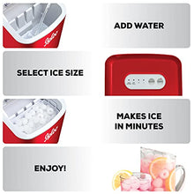 Load image into Gallery viewer, Igloo ICEB26RR Automatic Portable Electric Countertop Ice Maker Machine, 26 Pounds in 24 Hours, 9 Ice Cubes Ready in 7 minutes, With Ice Scoop and Basket, Perfect for Water Bottles, Mixed Drinks