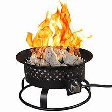 Load image into Gallery viewer, Bond Manufacturing 67836 54,000 BTU Aurora Camping, Backyard, Tailgating, Hunting and Patio. Locking Lid & Carry Handle Portable Steel Propane Gas Fire Pit Outdoor Firebowl, 18.5", Bronze