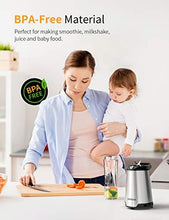 Load image into Gallery viewer, Blender, SHARDOR personal blender for shakes and smoothies with 20oz blender bottles and lid, 300w, silver