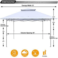 Load image into Gallery viewer, ABCCANOPY 13x13 Canopy Tent Instant Shelter Pop Up Canopy 169 sq.ft Outdoor Sun Shade, White